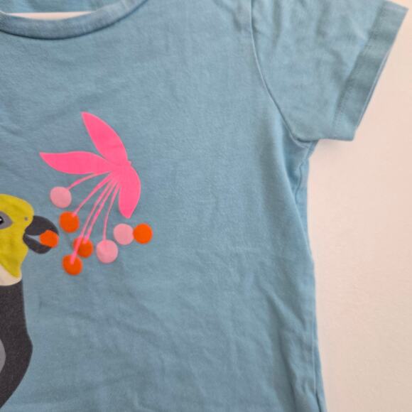 Mini Boden Cockatiel Applique Short Sleeve T-Shirt Blue Pink Girls 3-4Y - Picture 3 of 10